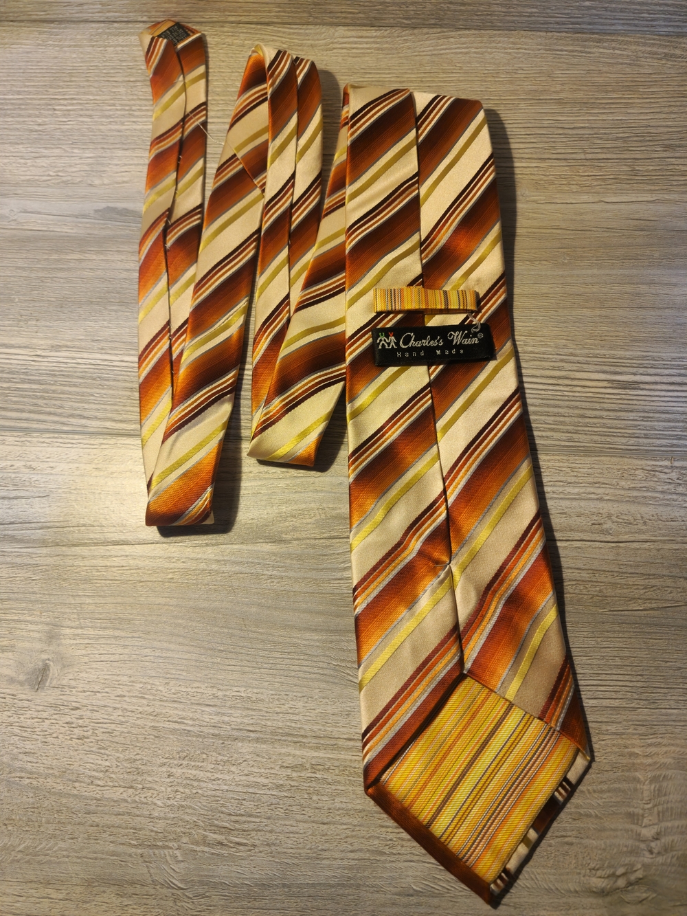 Orange and Brown Striped Men’s Tie